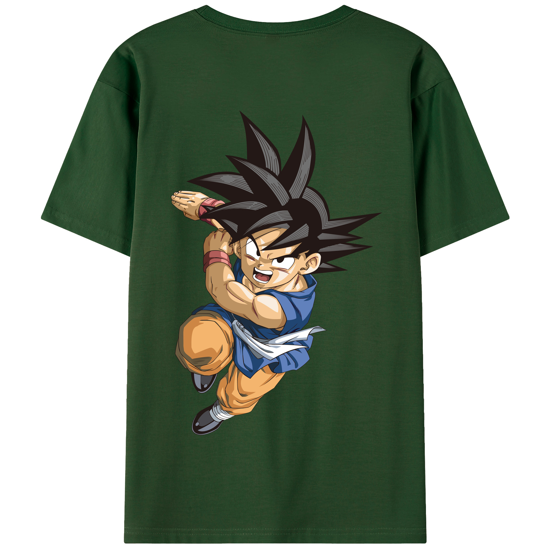 （画像用） ドラゴンボール 孫悟空（そん ごくう）Son Goku カカロット DRAGON BALL Kakarotto 綿100％半袖Tシャツ（背面プリント）
